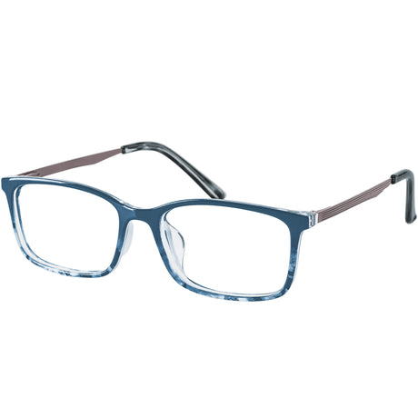 Alex Reading Glasses - Blue and Gunmetal Classic Rectangular Frames