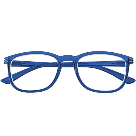 Folded Blue Brooklyn Reading Glasses in Blue