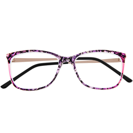 Folded Hamble Pink & Purple Retro-Inspired Reading Glasses