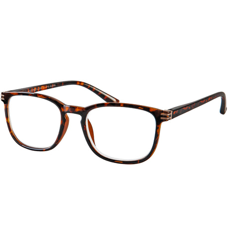 Brooklyn Reading Specs in tortoiseshell. Classic wayfarer style reading specs.
