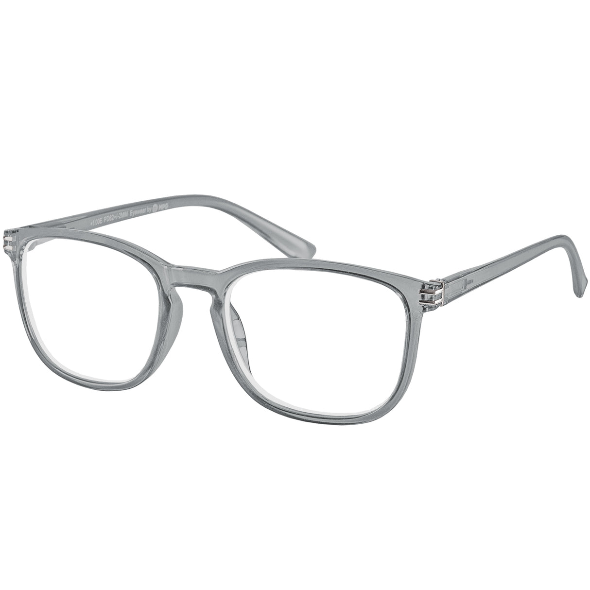 Brooklyn Reading Specs in soft grey. Classic wayfarer style reading specs.