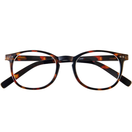 Junior reading specs. Classic tortoiseshell and super stylish reading glasses. Folded view.