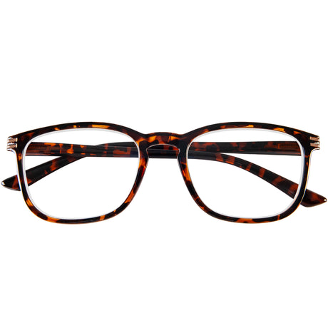 Brooklyn Reading Specs in tortoiseshell. Classic wayfarer style reading specs.