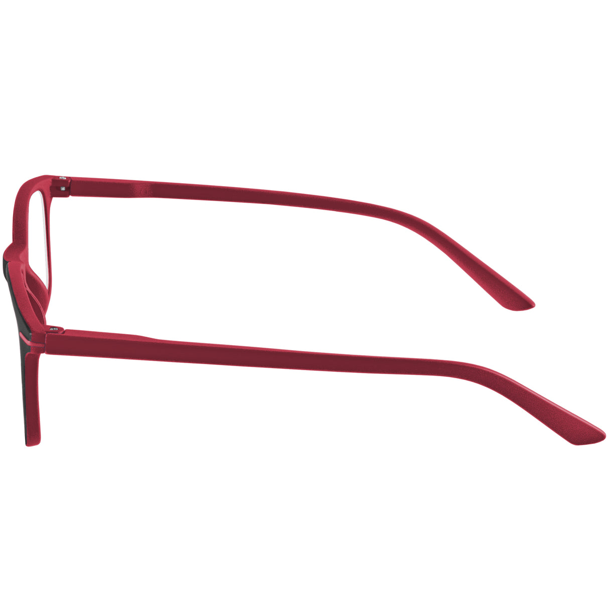 Tango Reading Glasses. Cool readers with  black frames, teal arms. Side view.