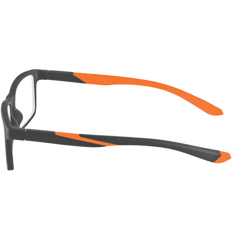 Side View of Fairfax Black and Orange Reading Glasses 
